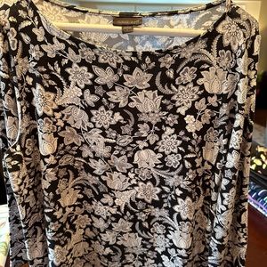 J Jill Wearever black and white top